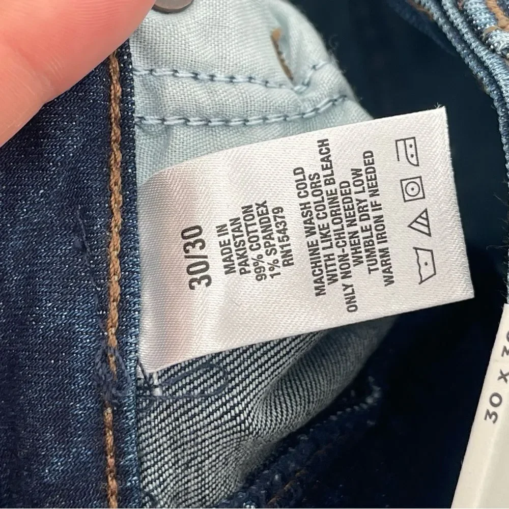 Aeropostale Men’s Blue Dark Wash Distressed Stretch Skinny Denim Jeans 30 x 30